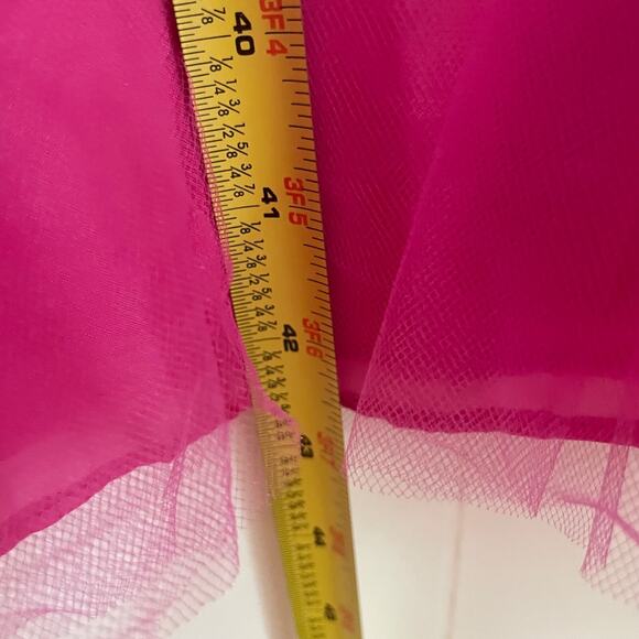 Girls Hot Pink Tulle Party Dress Sz 12 Flower Girl Prom Pageant Formal Princess - Picture 7 of 11